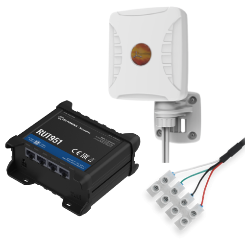 Teltonika RUT951 WiFi 4 3G/4G LTE Cat 4 Router (150Mbps) w/ Poynting 4G/5G Antenna & 12V Power Cable