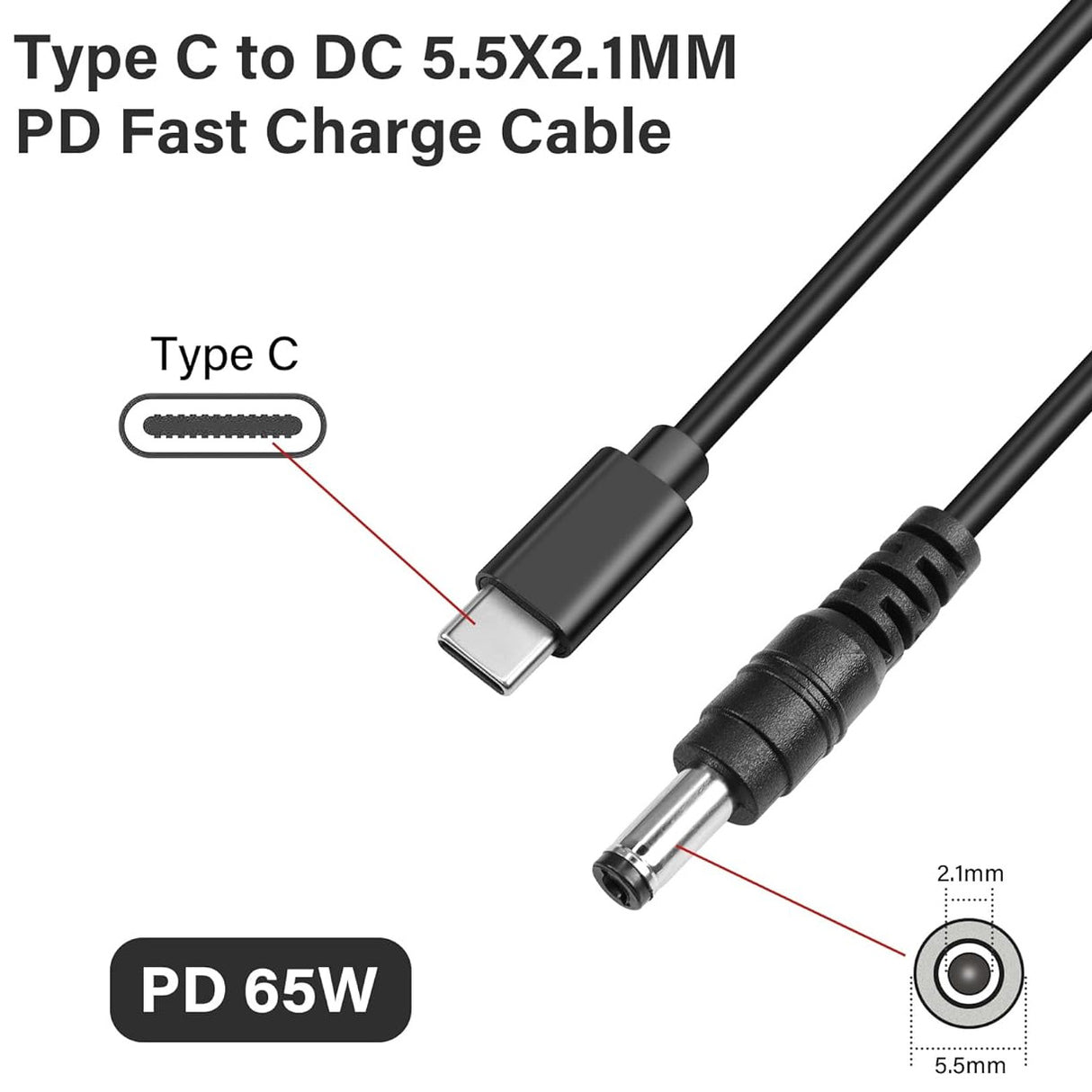 USB C to DC Power Cable