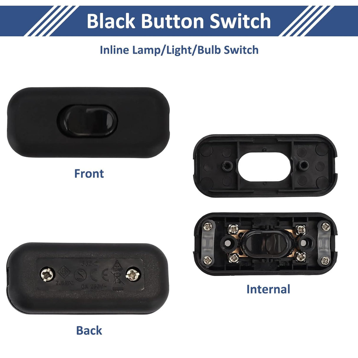 Torpedo Switch, Double Pole Switching, 12 - 24V, 6 Amp, Inline Switch
