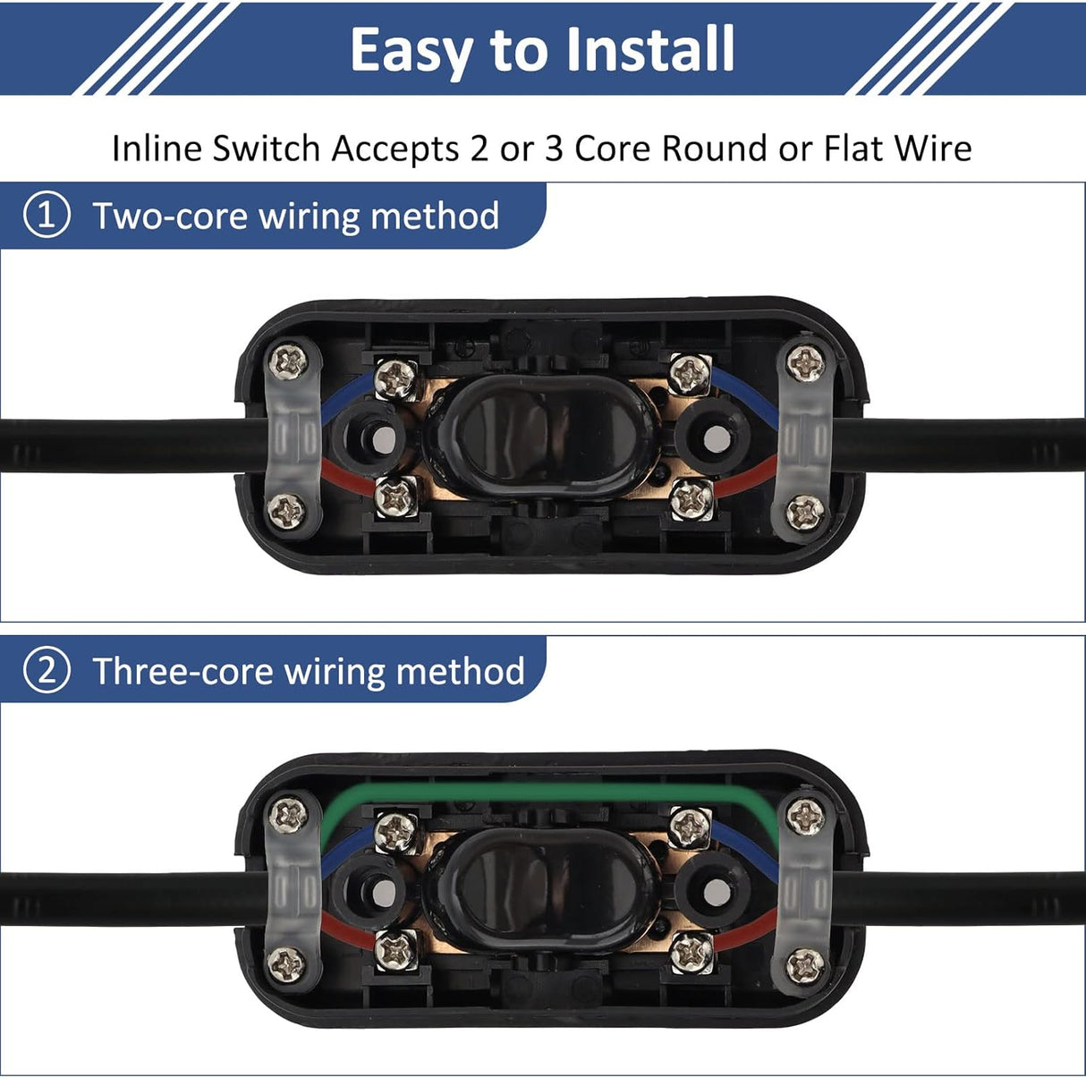 Torpedo Switch, Double Pole Switching, 12 - 24V, 6 Amp, Inline Switch
