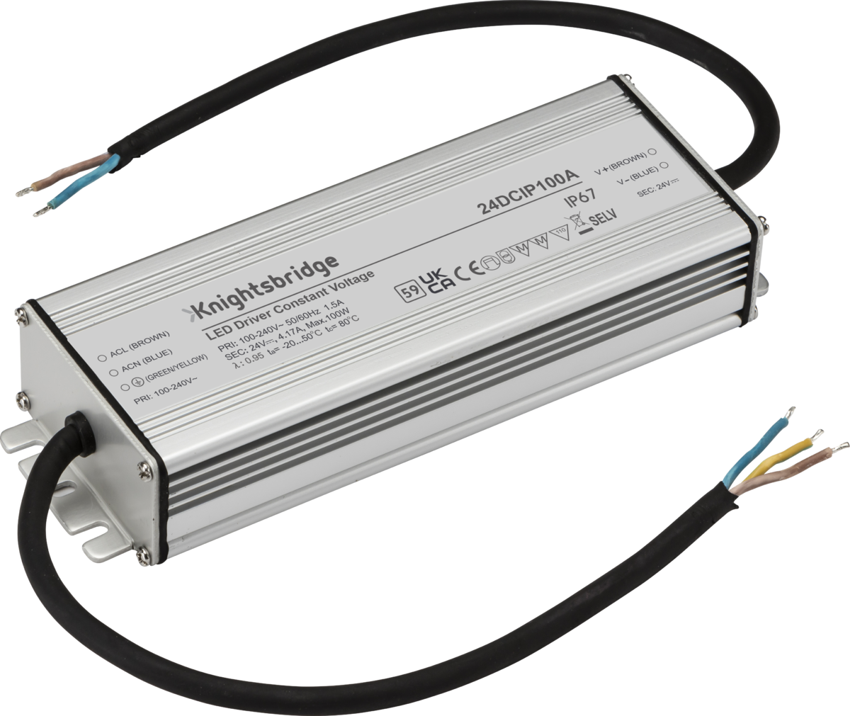 12V IP67 100W DC LED Driver - Constant Voltage