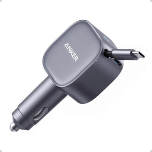 Anker USB C Car Charger, 75W Max Ultra-Compact Type-C Fast Car Charger with Built-In Retractable USB-C Cable