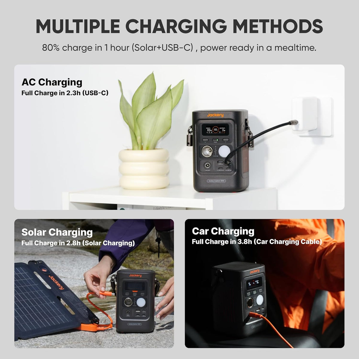 Jackery Explorer 300D Power Bank, 288Wh LiFePO4 Portable Power Station