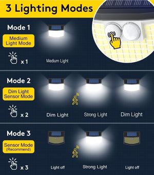 2 x 248 LED Solar Lights (twin pack)- Magnetic