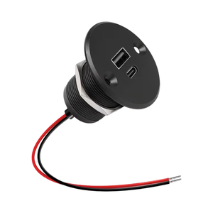 DC12V/24V USB-C & USB-A Outlet - Black Aluminium