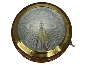 Teak Base Dome Light (Brass) 18 LED