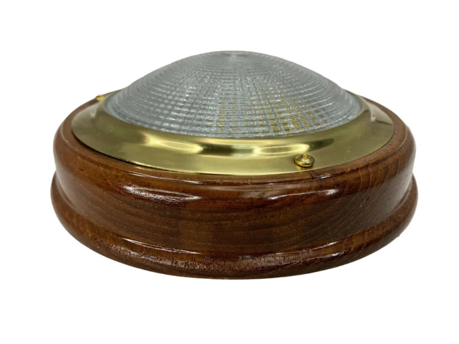 Teak Base Dome Light (Brass) 18 LED