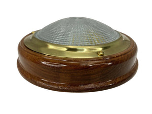 Teak Base Dome Light (Brass) 18 LED